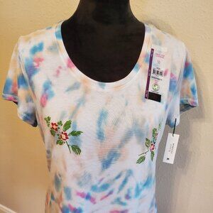 NOBO Tie Dye Women short sleeve round neck t-shirt Size 2X.